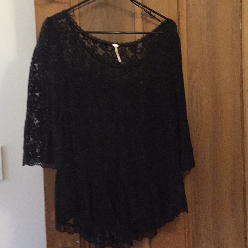 Free people black lace top